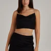 Diamante Strap Cowl Neck top