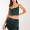 Diamante Strap Cowl Neck top