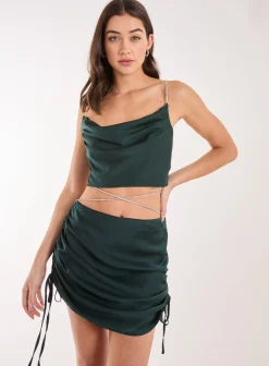 Diamante Strap Cowl Neck top