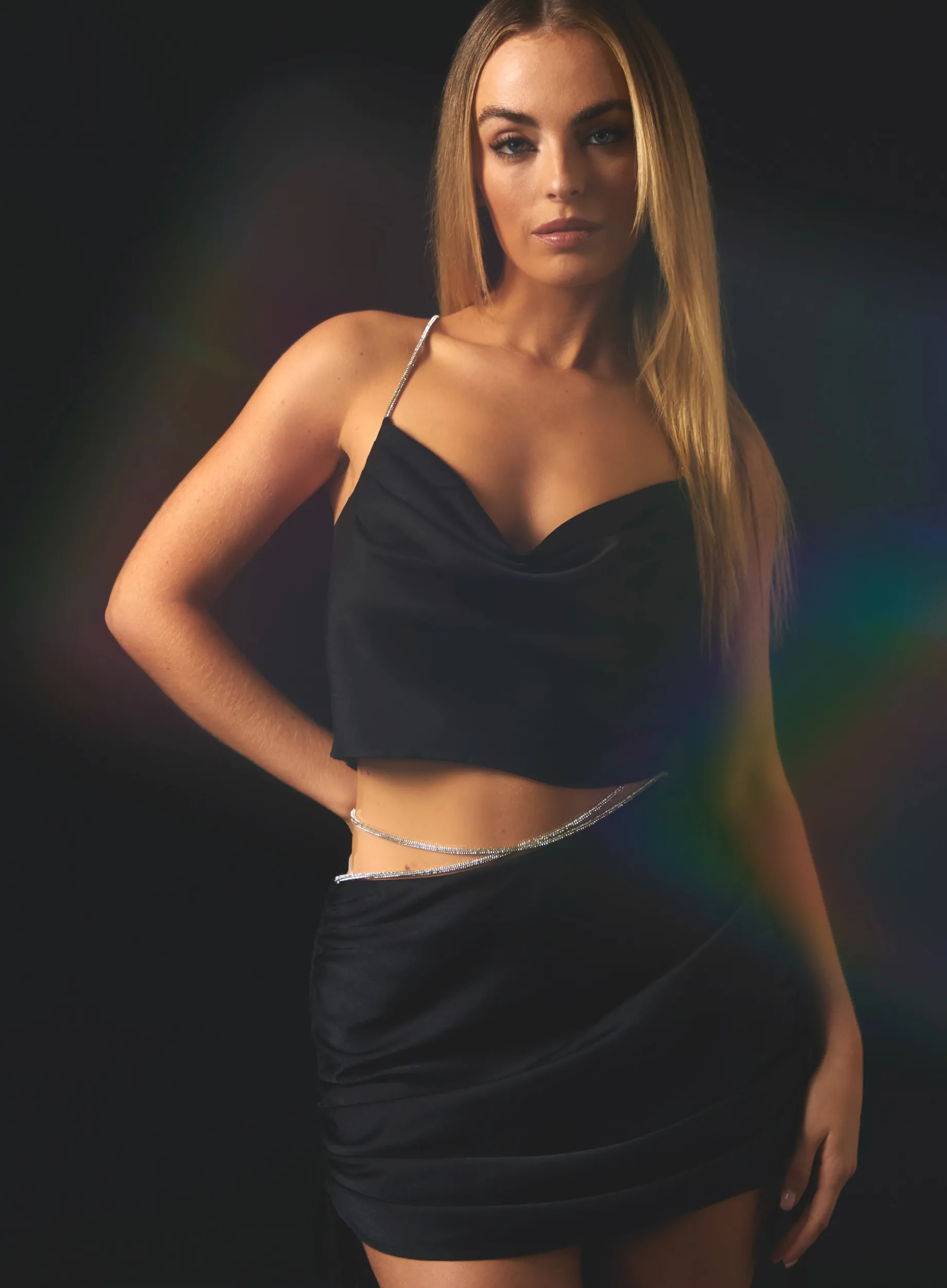 Diamante Tie Waist Skirt