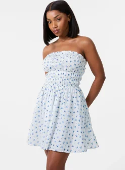 Ditsy Bandeau Mini Dress