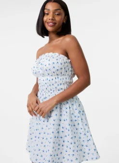 Ditsy Bandeau Mini Dress