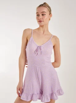 DItsy Floral Playsuit With Frill Detail