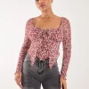 Ditsy Floral Print Long Sleeve Butterfly