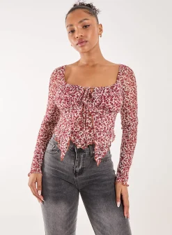 Ditsy Floral Print Long Sleeve Butterfly