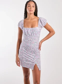 Ditsy Puff Sleeve Mini Dress