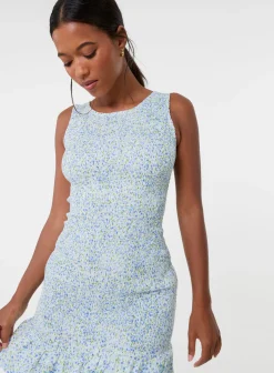 Ditsy Shirred Broderie Mini Dress