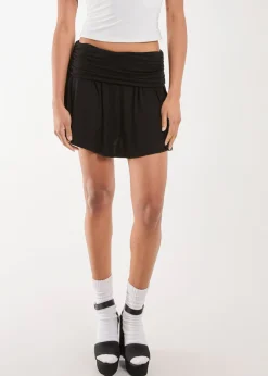 Double Fold Over Mini Skirt