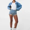 Embellished Diamante Denim Shorts