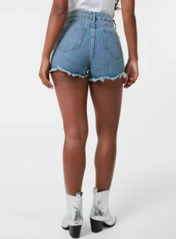 Embellished Diamante Denim Shorts