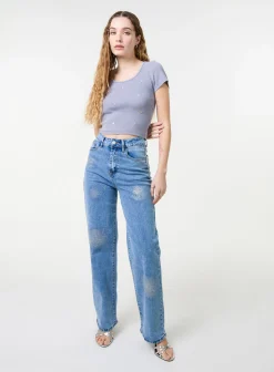 Embellished Wash Rib Top