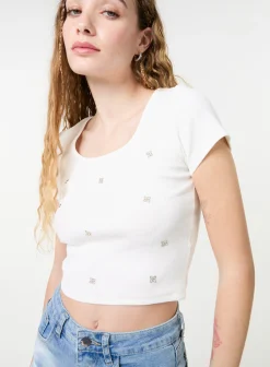 Embellished Wash Rib Top