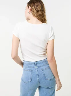 Embellished Wash Rib Top