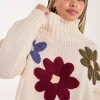 Embroiderie Flower High Neck Jumper