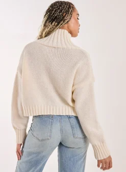 Embroiderie Flower High Neck Jumper