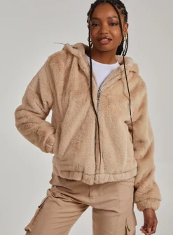 Faux Fur Zip Jacket