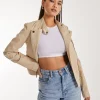 Faux PU Leather Biker Jacket