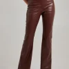 Flare Leather Look Trousers
