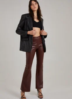 Flare Leather Look Trousers