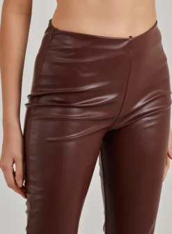 Flare Leather Look Trousers
