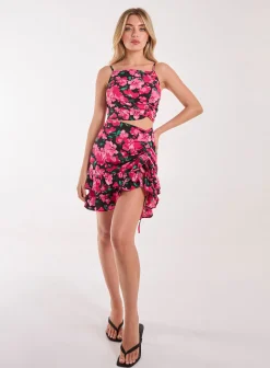 Floral Ruched Cami Top