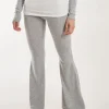 Fold Over Two Tone Flared Leggings