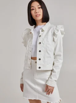 Frill Shoulder Denim Jacket