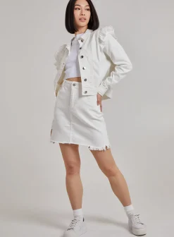 Frill Shoulder Denim Jacket