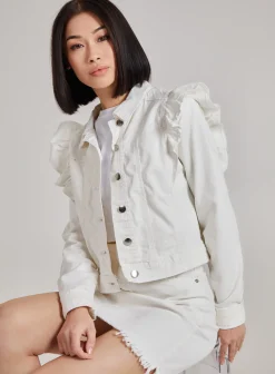 Frill Shoulder Denim Jacket