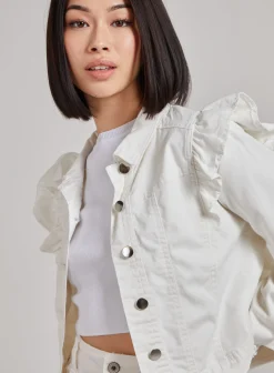 Frill Shoulder Denim Jacket