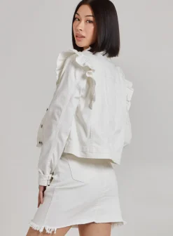 Frill Shoulder Denim Jacket