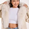 Fur Hooded Cropped Utility Jacket