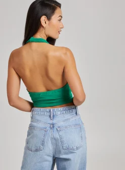 Gathered Halter Neck Slinky Top
