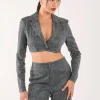 Glitter Cropped Blazer