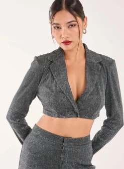 Glitter Cropped Blazer