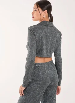 Glitter Cropped Blazer