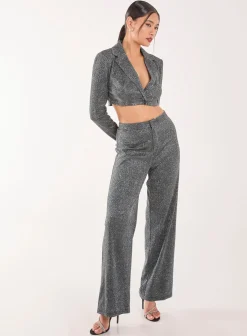 Glitter High Waisted Trousers