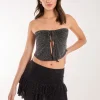 Glitter Key Hole Crop Top
