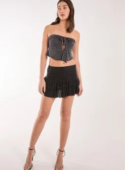 Glitter Key Hole Crop Top