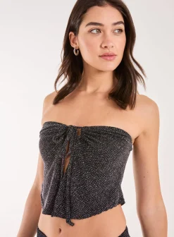 Glitter Key Hole Crop Top
