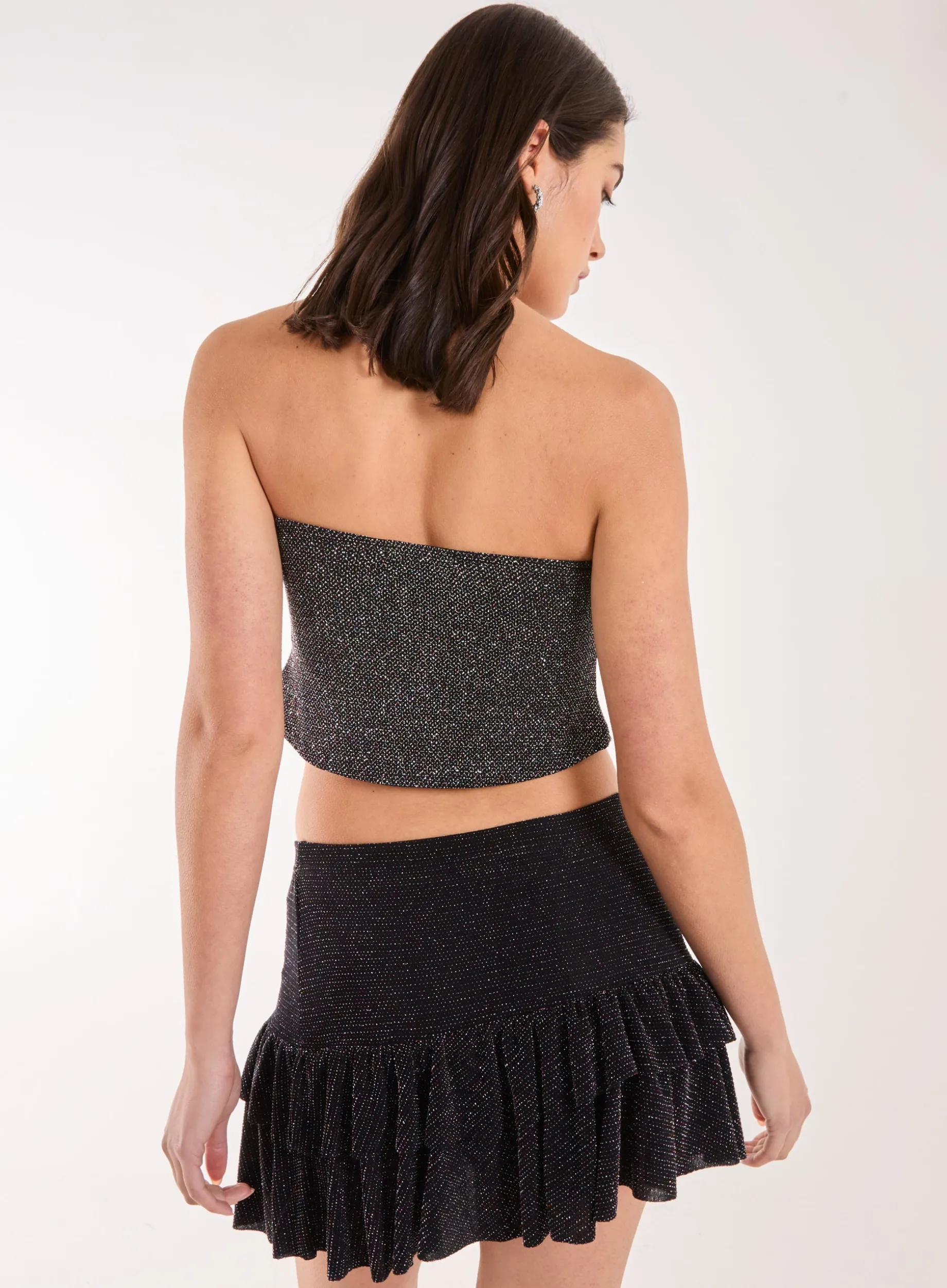 Glitter Key Hole Crop Top