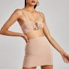 Gold Trim Slinky Crop Top