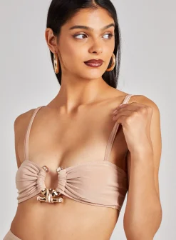 Gold Trim Slinky Crop Top