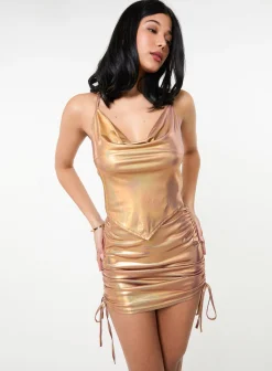 Handkerchief Cowl Tie Back Crop Top