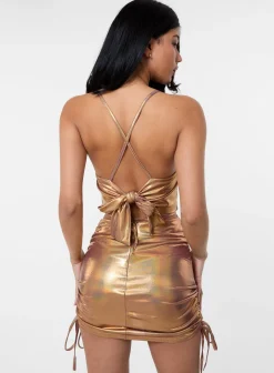 Handkerchief Cowl Tie Back Crop Top