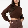 High Neck Knitted Crop Jumper