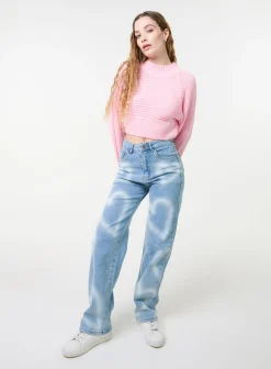 High Neck Knitted Crop Jumper