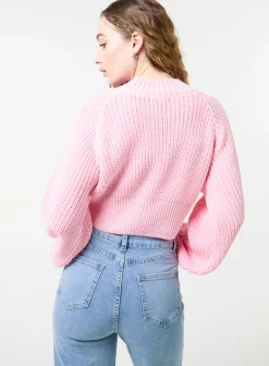 High Neck Knitted Crop Jumper