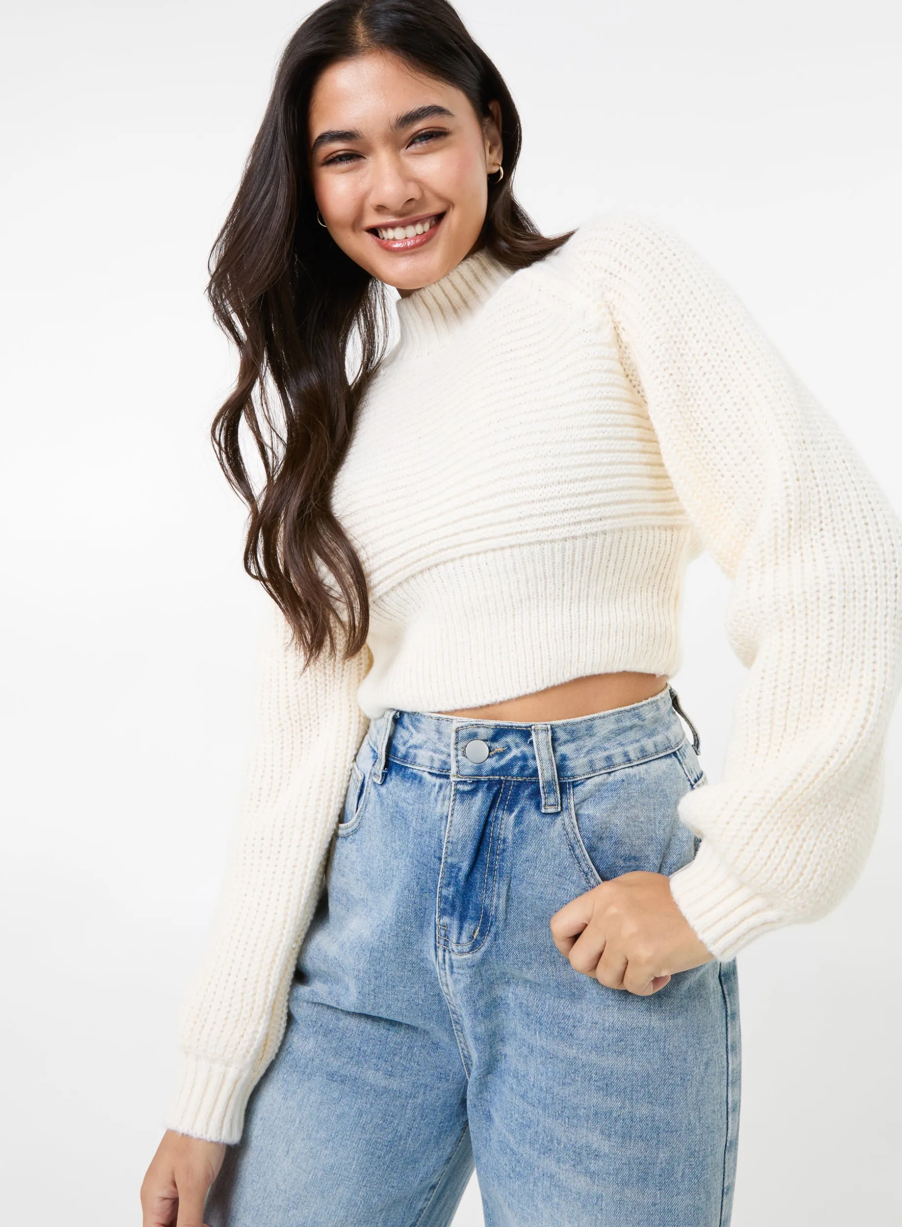 High Neck Knitted Jumper