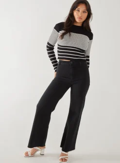 High Neck Mixed Stripe Jumper